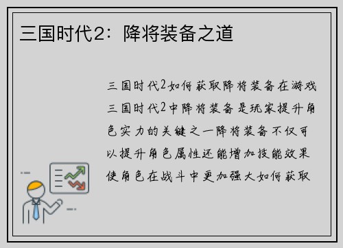 三国时代2：降将装备之道